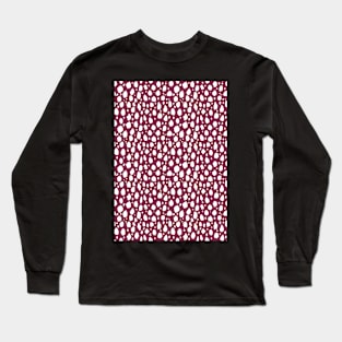 Red and White Spot Dalmatian Pattern Long Sleeve T-Shirt